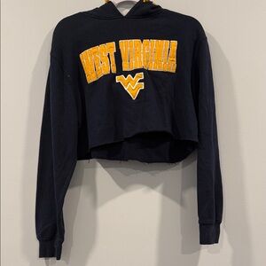 Stadium Athletics Black and Gold West Virginia Cropped Hoodie